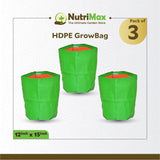 Nutrimax HDPE 200 GSM Growbags 12 inch x 15 inch Outdoor Plant Bag