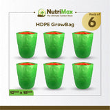 Nutrimax HDPE 200 GSM Growbags 12 inch x 18 inch Outdoor Plant Bag