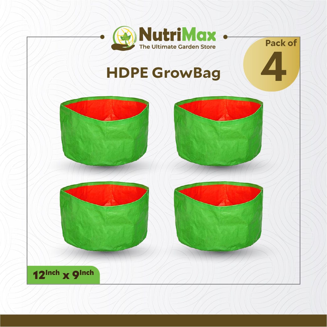 Nutrimax HDPE 200 GSM Growbags 12 inch x 9 inch Outdoor Plant Bag