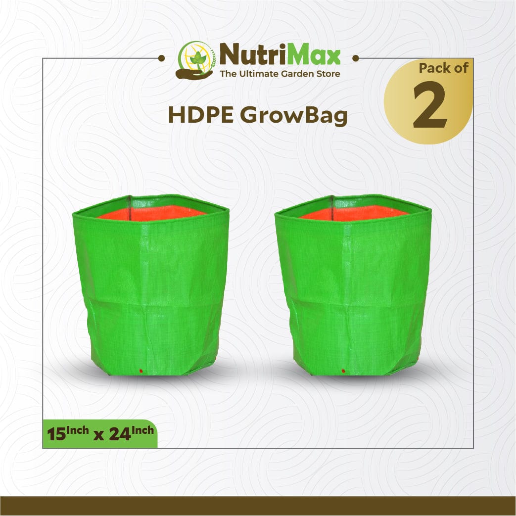 Nutrimax HDPE 200 GSM Growbags 15 inch x 24 inch Outdoor Plant Bag