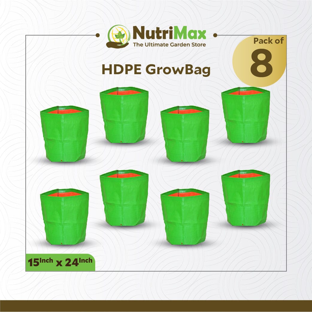 Nutrimax HDPE 200 GSM Growbags 15 inch x 24 inch Outdoor Plant Bag