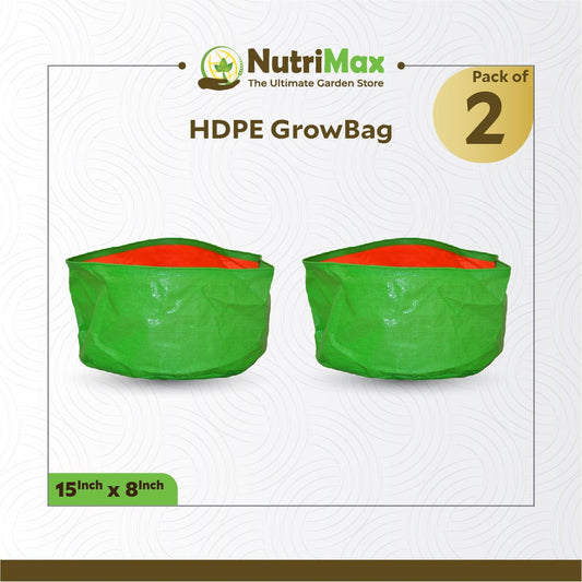 Nutrimax 200 GSM HDPE Grow Bags 15 inch x 8 inch Outdoor Plant Bag