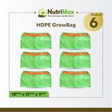 Nutrimax HDPE 200 GSM Growbags 18 x 12 x 9 inch Outdoor Plant Bag