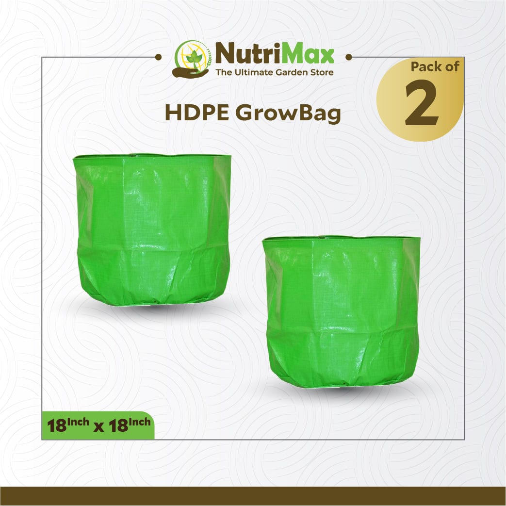 Nutrimax HDPE 200 GSM Growbags 18 inch x 18 inch Outdoor Plant Bag