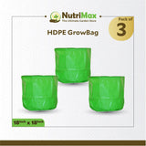 Nutrimax HDPE 200 GSM Growbags 18 inch x 18 inch Outdoor Plant Bag