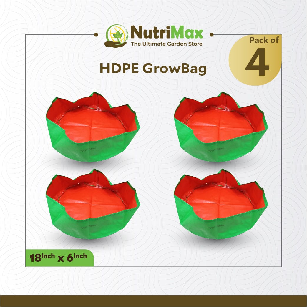 Nutrimax HDPE 200 GSM Grow Bags 18 inch x 6 inch Outdoor Plant Bag