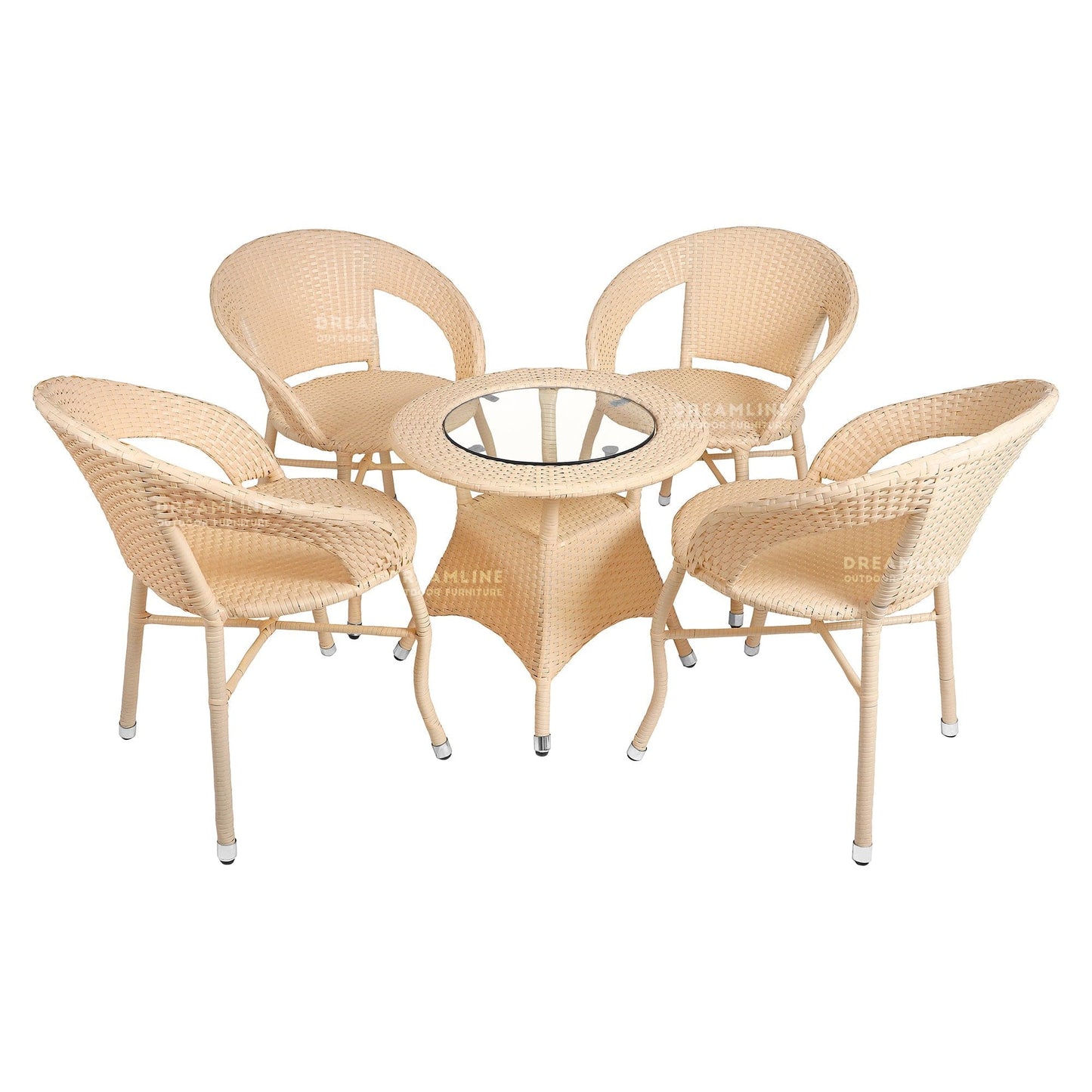 Dreamline Coffee Table Set - Chairs And Table Set (Cream)