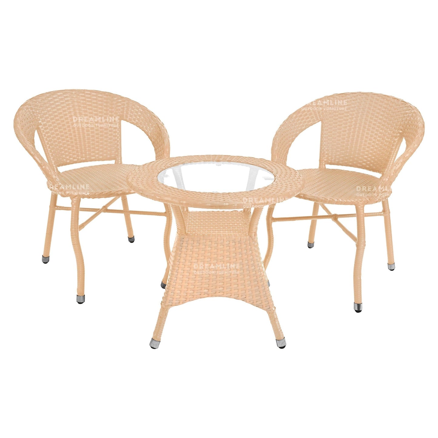 Dreamline Coffee Table Set - Chairs And Table Set (Cream)