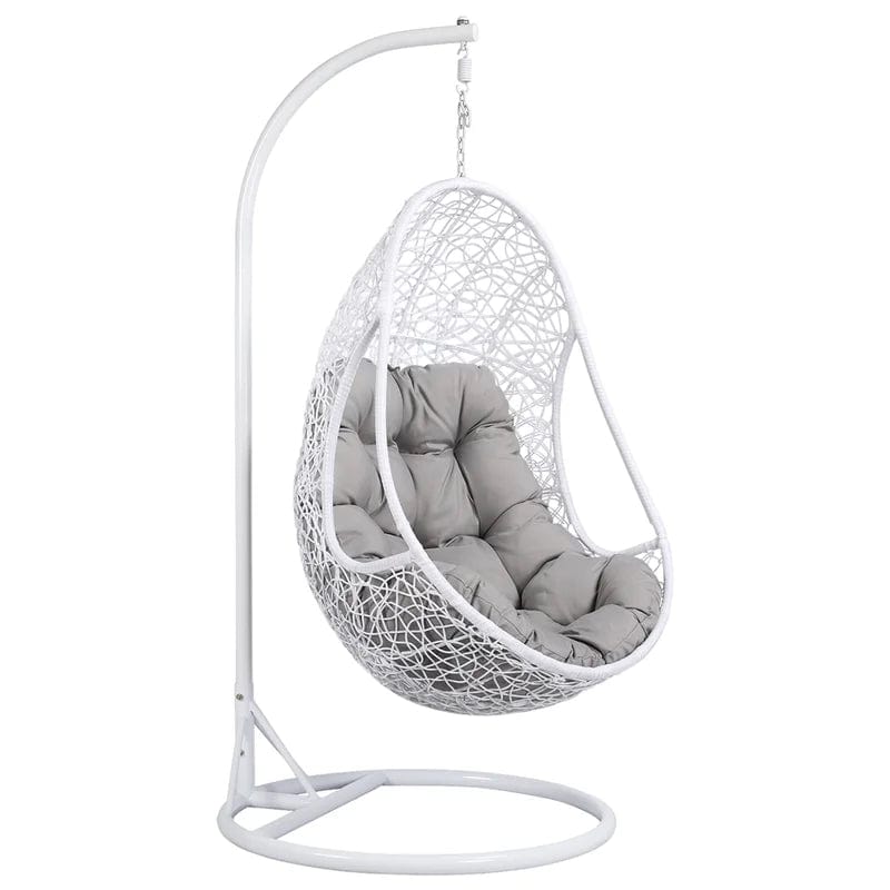 Dreamline Hanging Swing With Stand For Balcony/Garden Swing (White, Single Seater)