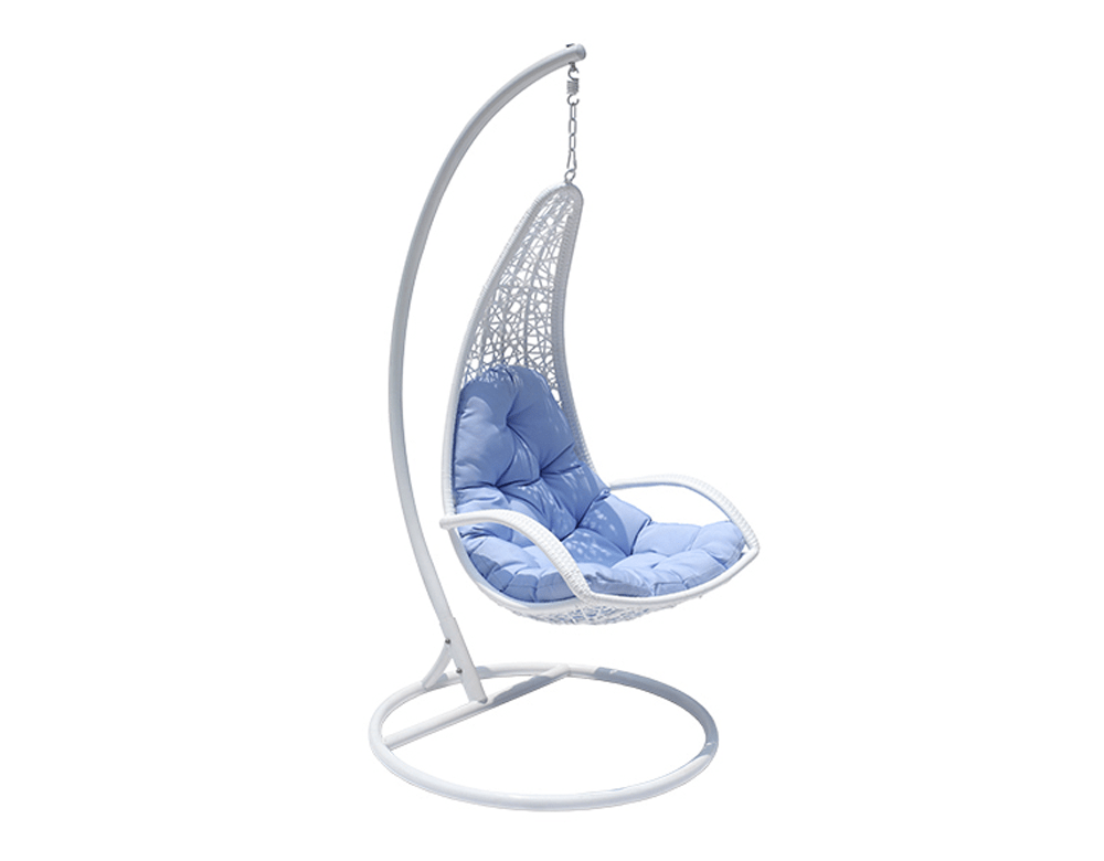 Dreamline Single Seater Hanging Swing With Stand For Balcony , Garden Swing (Sky Blue Cushions)