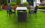 Dreamline Garden Patio Coffee Table Set (1+4), 4 Chairs And Square Table (Black)