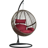 Dreamline Single Seater Balcony/Garden Swing Round Hanging Swing (With Stand)