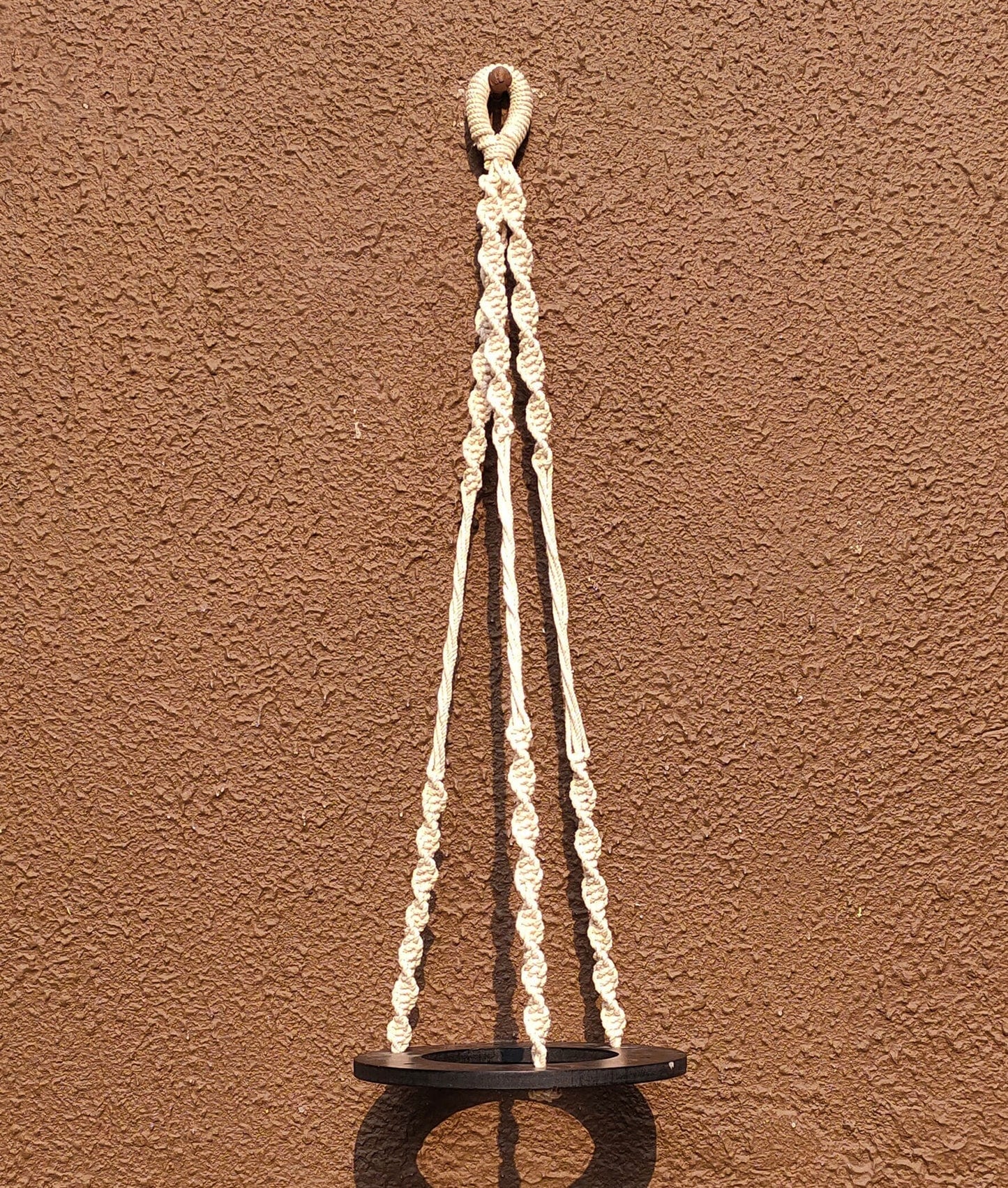 Macrame Cotton Black Round Shape Plant Hanger Rope