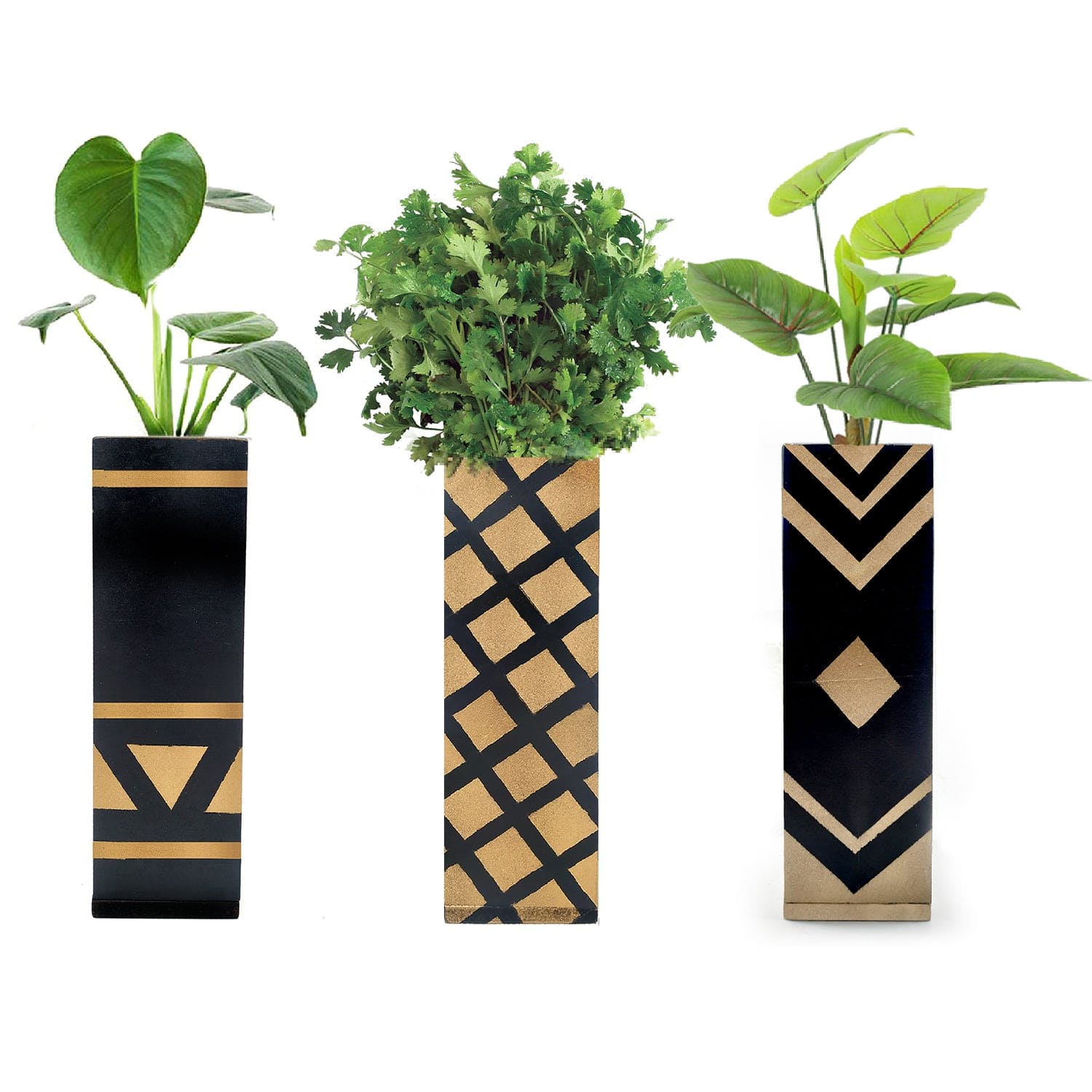 Set of 3 Tribal Print Magnetic Hydroponic Planter