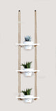 Tier-3 Wooden Hanging Planter Shelf, White