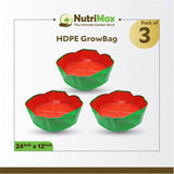 Nutrimax HDPE 200 GSM Growbags 24 inch x 12 inch Outdoor Plant Bag