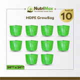 Nutrimax HDPE 200 GSM Growbags 24 inch x 24 inch Outdoor Plant Bag