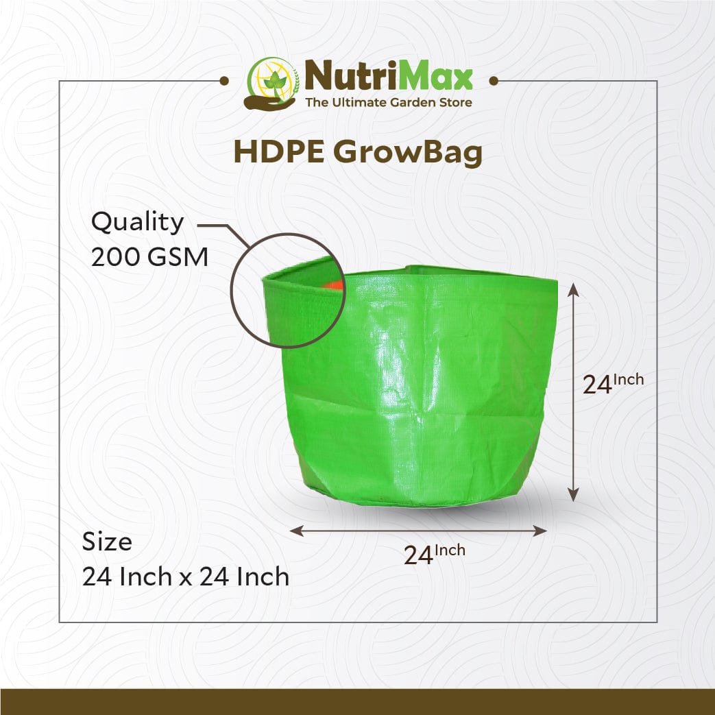 Nutrimax HDPE 200 GSM Growbags 24 inch x 24 inch Outdoor Plant Bag