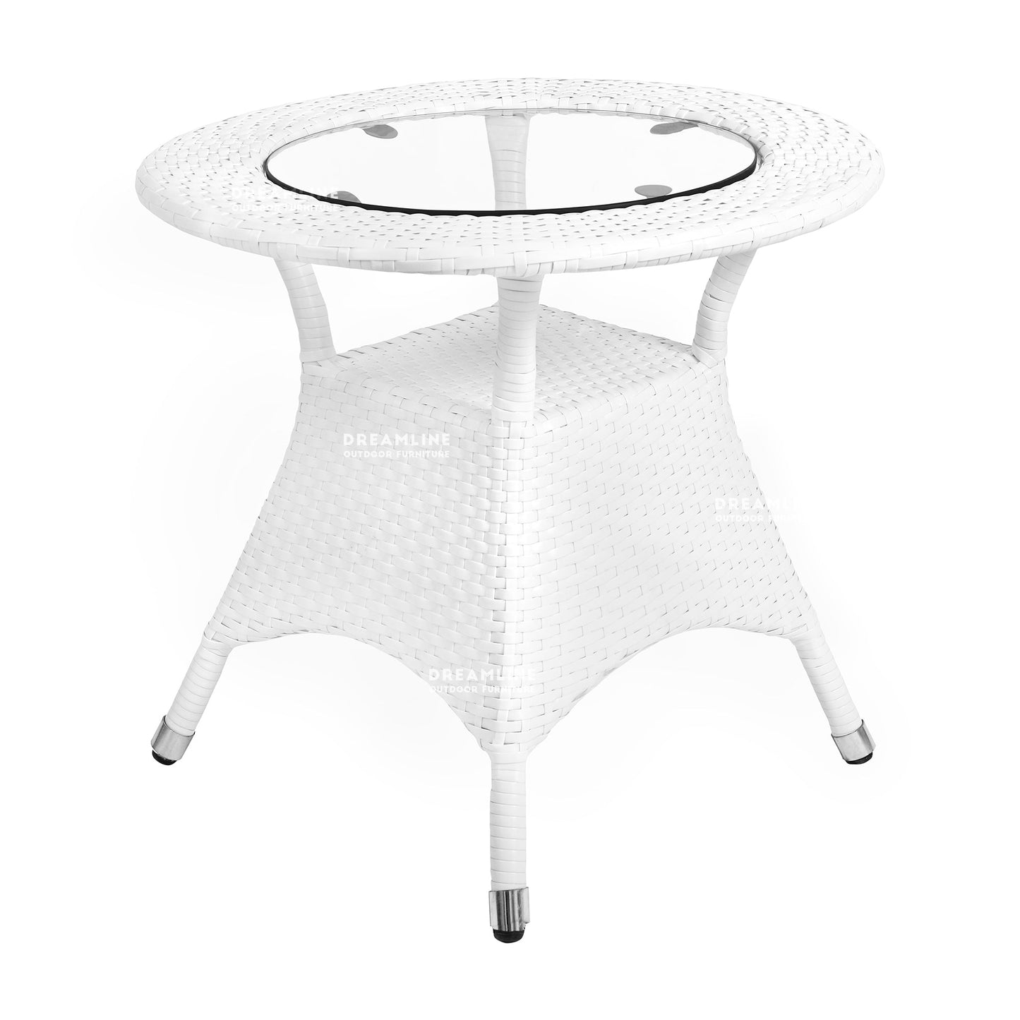 Dreamline Outdoor/Balcony Furniture Garden Patio Seating Set(1+4) - 4 Chairs And Table Set (White)