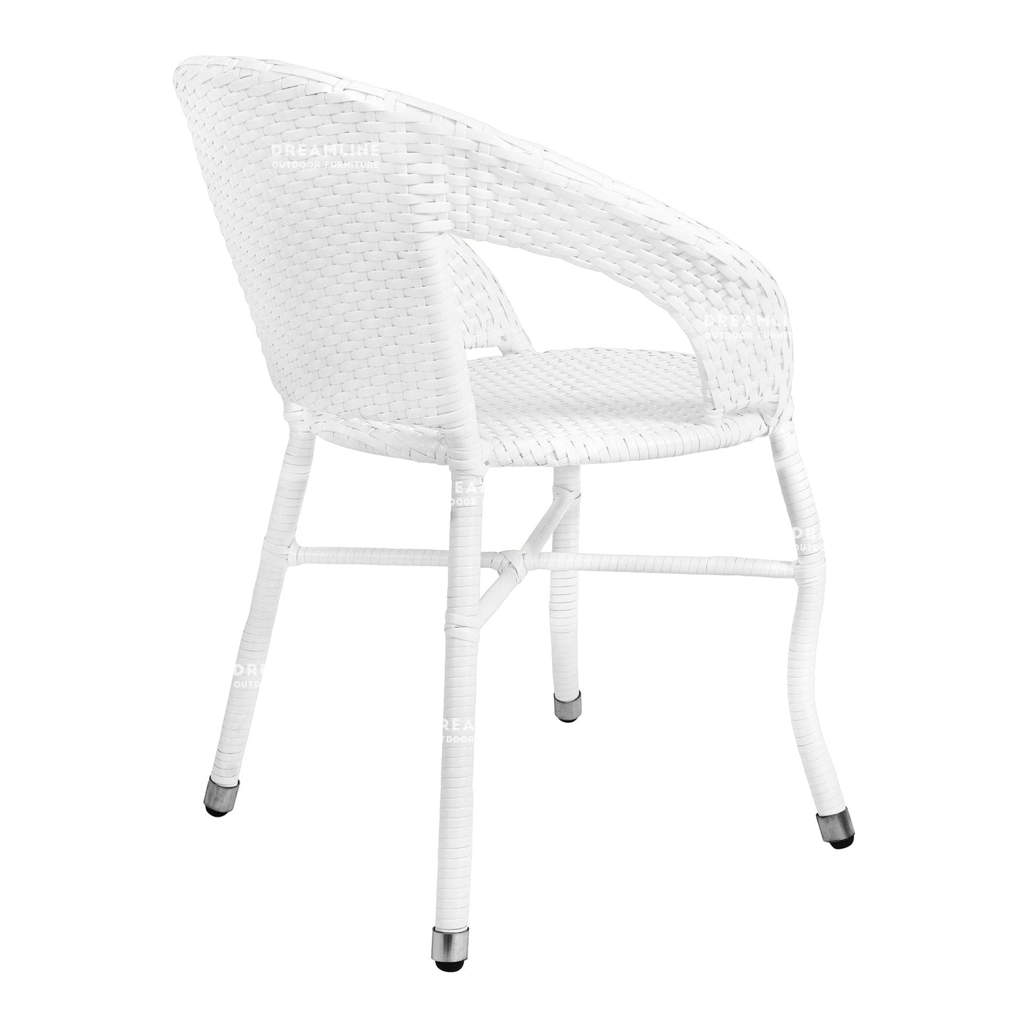 Dreamline Outdoor/Balcony Furniture Garden Patio Seating Set(1+4) - 4 Chairs And Table Set (White)