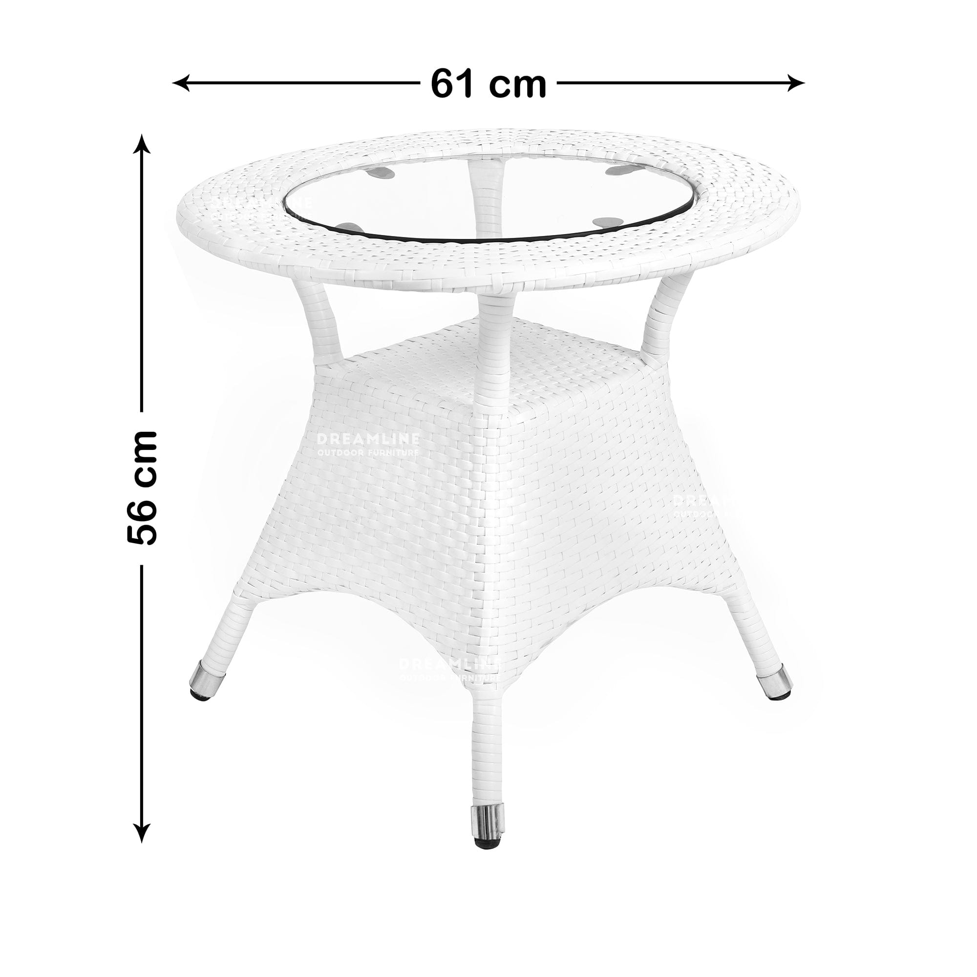 Dreamline Outdoor/Balcony Furniture Garden Patio Seating Set(1+4) - 4 Chairs And Table Set (White)