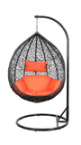 Dreamline Single Seater Hanging Swing With Stand For Balcony , Garden Swing (Orange Cushions)