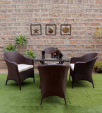 Dreamline Garden Patio Seating Set 1+4 4 Chairs And Table Set, Coffee Table Set (Dark Brown)