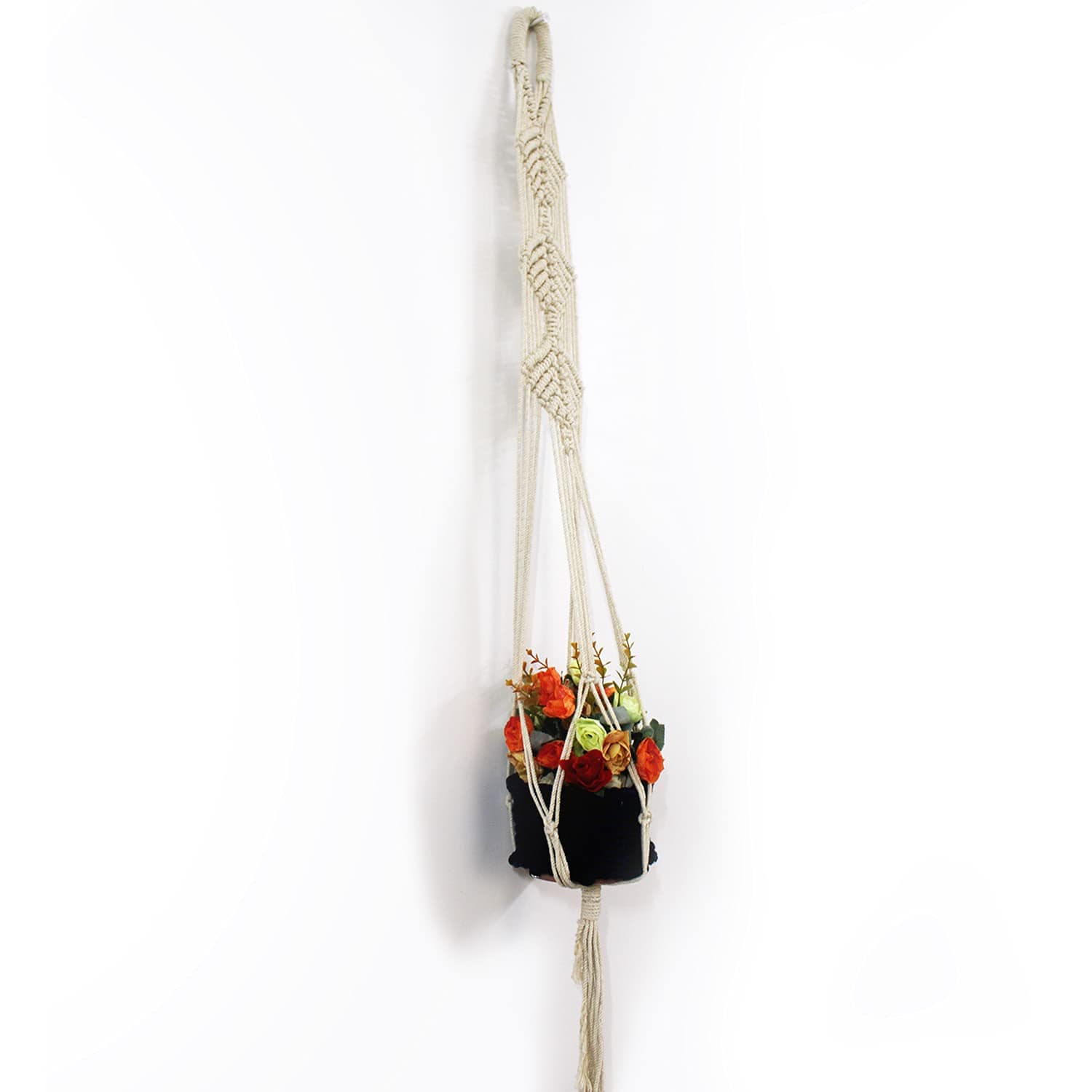 Macrame Cotton Plant Hanger Without Planter