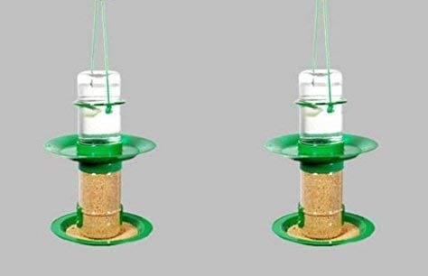 Amijivdaya Bird Food And Water Feeder Combo (Double Decker, Small)