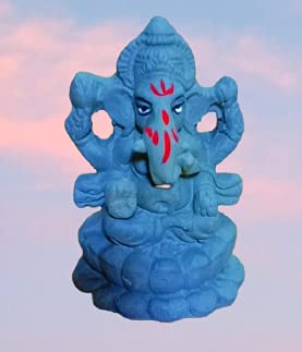 Om Craft Villa Clay Ganesha Statue (4 Inches)