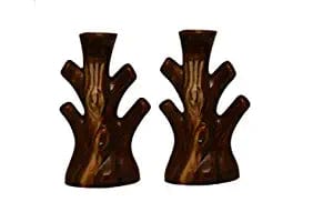 Om Craft Villa Brown Tree-Shaped Flower Vase (2 Pieces)