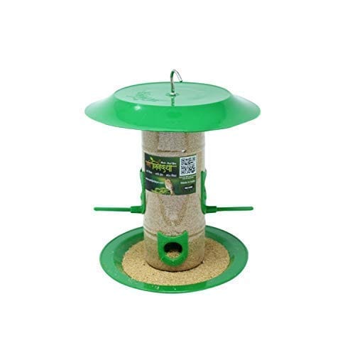 Amijivdaya Bird Food Feeder With Hut (Medium)