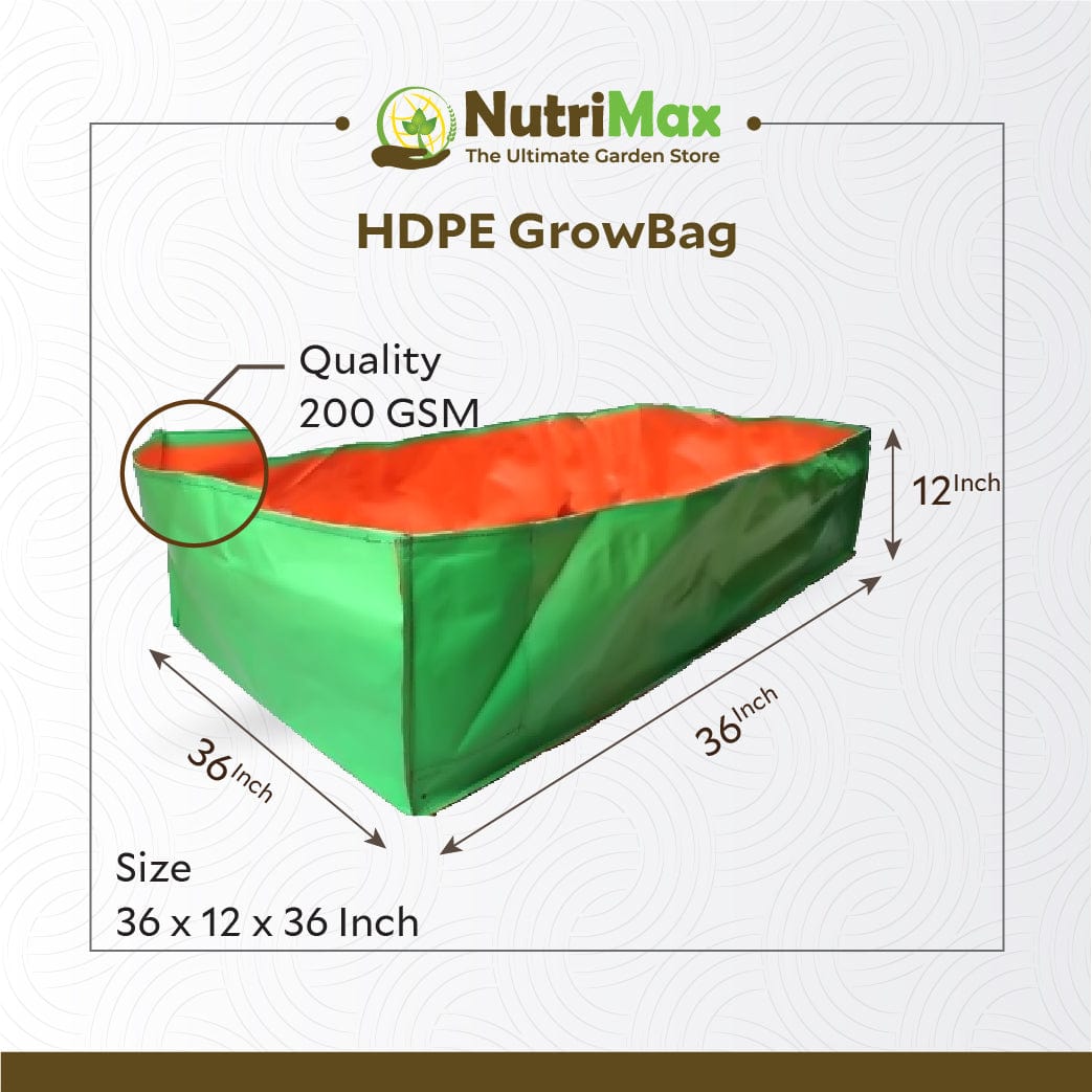 Nutrimax 200 GSM HDPE Grow Bags 36 x 36 x 12 inch Outdoor Plant Bag