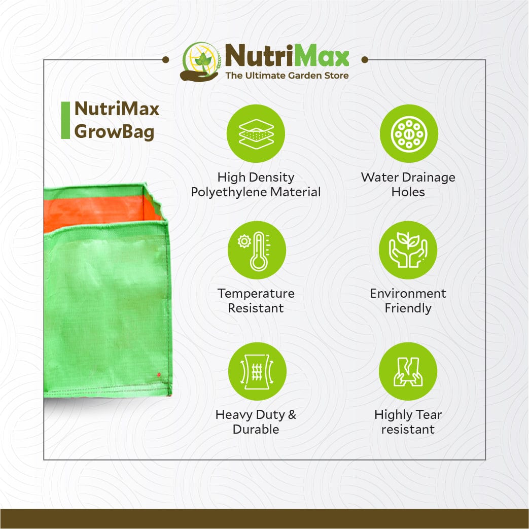 Nutrimax 200 GSM HDPE Grow Bags 36 x 36 x 12 inch Outdoor Plant Bag