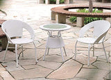 Dreamline Outdoor Furniture Garden Patio Seating Set - 2 Chairs And Table Set (White)