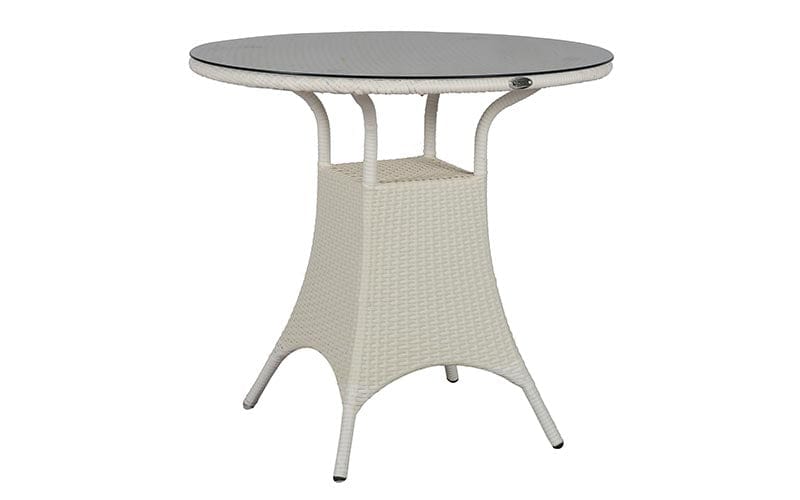 Dreamline Garden Patio Coffee Table Set (1+4), 4 Chairs And Round Table (White)