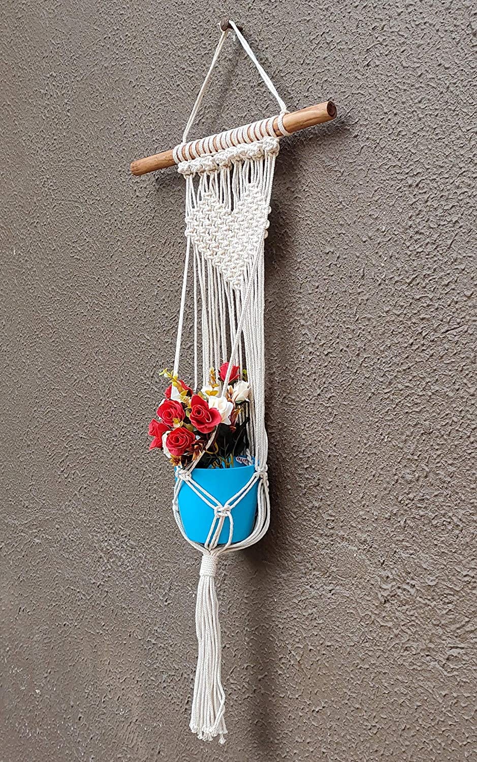 Macrame Cotton Heart Shape Plant Hanger Rope