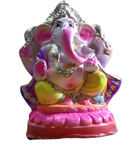 Om Craft Villa Eco-friendly Terracotta Ganesha Statue (8 inches)