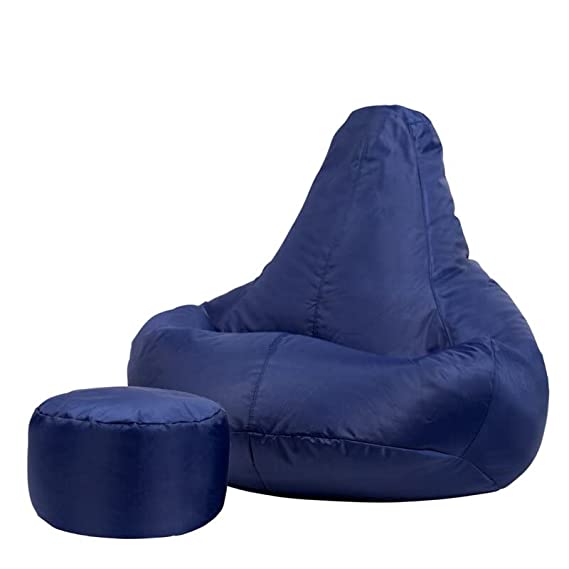 Kushuvi Bean Bag Filled With Beans & Stool (Faux Leather)