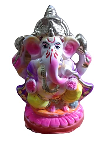 Om Craft Villa Eco-friendly Terracotta Ganesha Statue (8 inches)