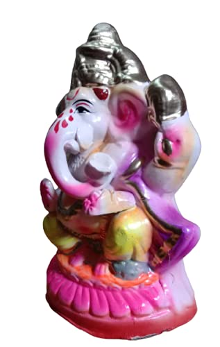 Om Craft Villa Eco-friendly Terracotta Ganesha Statue (8 inches)