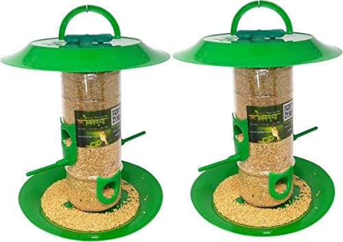 Amijivdaya Bird Food Feeder With Hut (Medium)