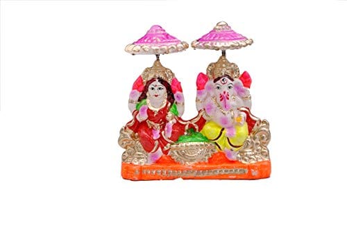 Om Craft Villa Terracotta Multicolour Laxmi Ganesha Statue