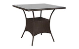 Dreamline Garden Patio Coffee Table Set - 4 Chairs And Square Table Set (Dark Brown)