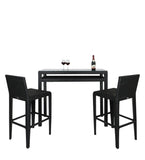 Dreamline Outdoor Bar Sets/Garden Patio Bar Sets - 2 Chairs And Table Set (Black)