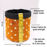 5 inch Cotton Orange Pot Planter Bag