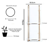 Tier-2 Wooden Hanging Planter Shelf, White