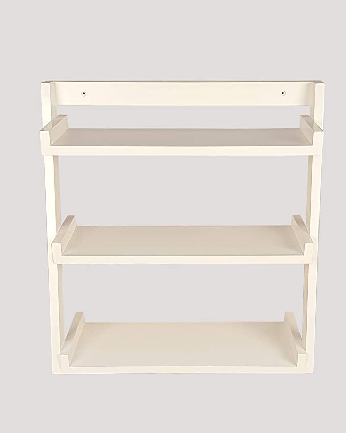 Lycka Birch Wood Wall Mounted 3 Tier Ladder Shelf