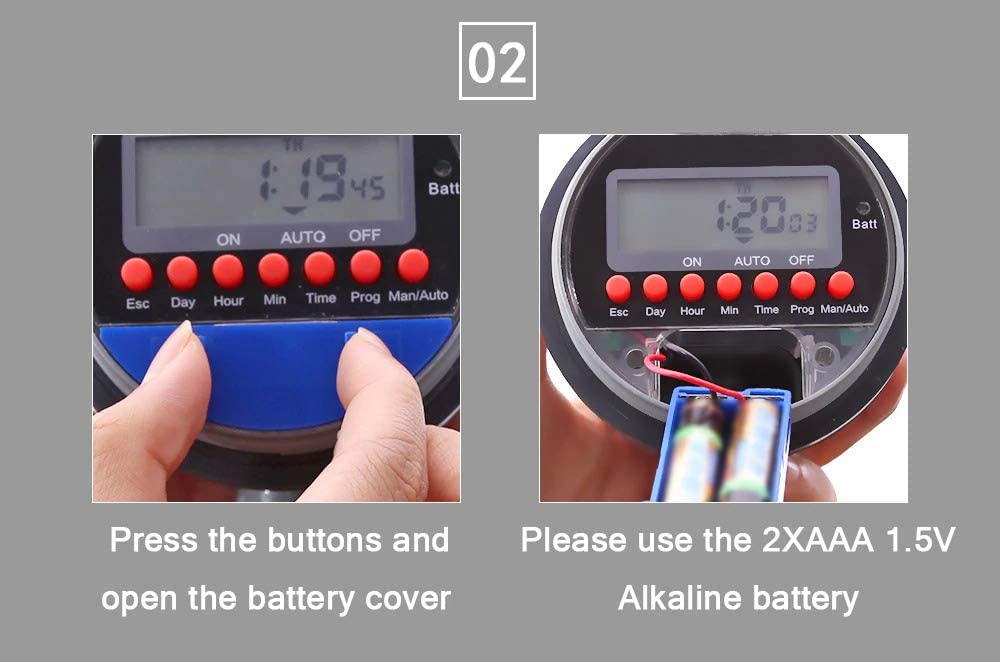 Aqualin Automatic Ball Valve Drip Irrigation Timer With LCD Display and Rain Sensor Port (Batteries Included)