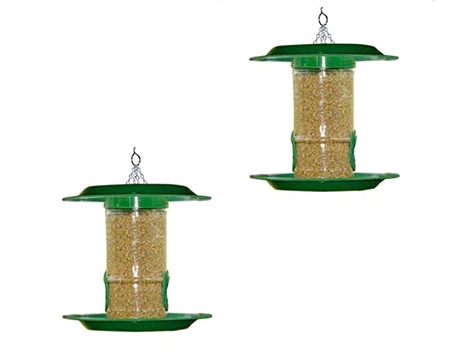 Amijivdaya Bird Feeder With Hut (Small, Green)